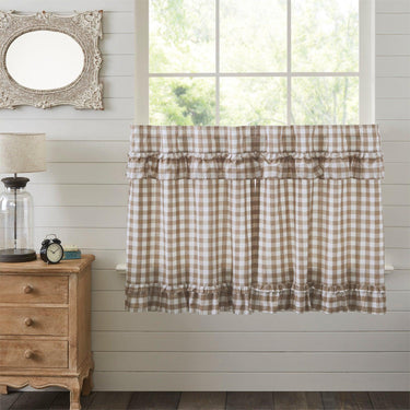 Annie Buffalo Portabella Check Ruffled Tier Set of 2 L36xW36 VHC Brands - The Fox Decor